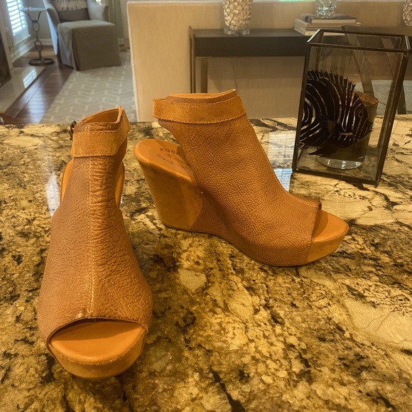 Kork-Ease Womens Berit Wedge Leather Sandal Sleek Classic Heel Size 9 - Picture 2 of 8